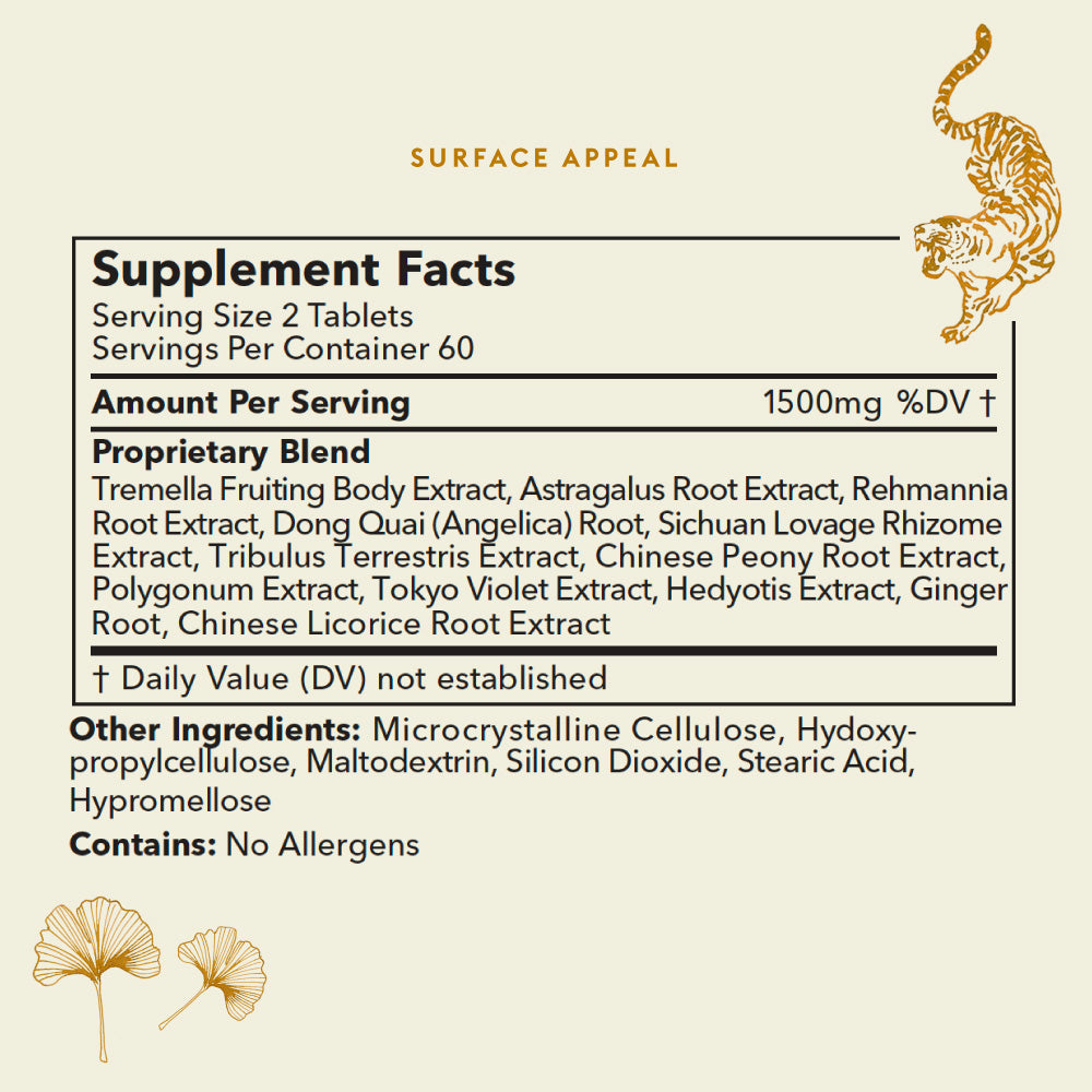 HAO Life Surface Appeal Supplement Facts